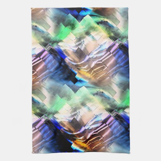 Silky Floating in sanften abstrakten Mosaiken Geschirrtuch (Vertikal)
