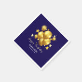 Silky Golden Balloons Stars Navy Geburtstag Serviette (Ecke)
