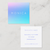 Silky-Himmelblau Quadratische Visitenkarte (Vorne/Hinten)