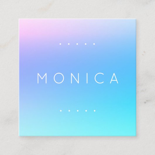 Silky-Himmelblau Quadratische Visitenkarte (Vorderseite)