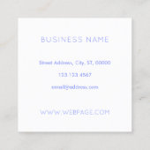 Silky-Himmelblau Quadratische Visitenkarte (Rückseite)