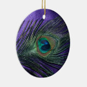 Silky Lila Peacock Feather Keramikornament (Rechts)