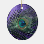 Silky Lila Peacock Feather Keramikornament (Links)