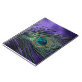 Silky Lila Peacock Feather Notizblock (Linke Seite)