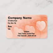 Silky Orange Abstrakt Heart Line Visitenkarte (Vorderseite)