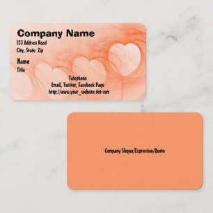 Silky Orange Abstrakt Heart Line Visitenkarte