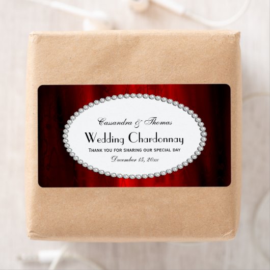 Silky Red Pearl H Wine Bottle Label (Insitu)