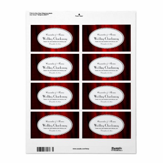 Silky Red Pearl H Wine Bottle Label (Vorne)