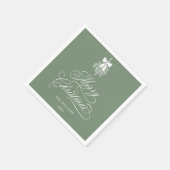 Silky Sage Romantische Kalligrafie Frohe Weihnacht Serviette (Ecke)