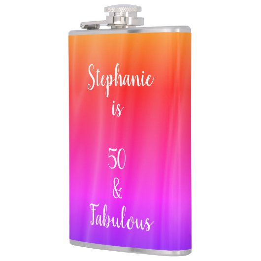 Silky Satin Shiny 50 & Fabulous Pink Lila Ombre Flachmann (Links)