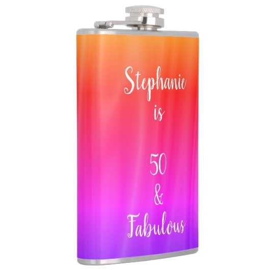 Silky Satin Shiny 50 & Fabulous Pink Lila Ombre Flachmann (Rechts)