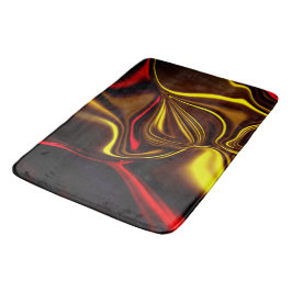 Silky-Striche in Rot und Gold mit dunklen Teilen Badematte