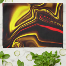 Silky-Striche in Rot und Gold mit dunklen Teilen Geschirrtuch