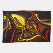 Silky-Striche in Rot und Gold mit dunklen Teilen Geschirrtuch (Horizontal)