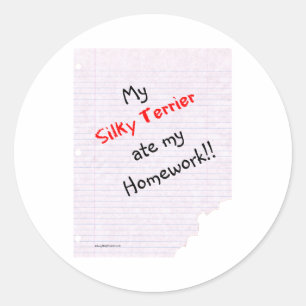 Silky Terrier Ate my Hausaufgaben - Aufkleber