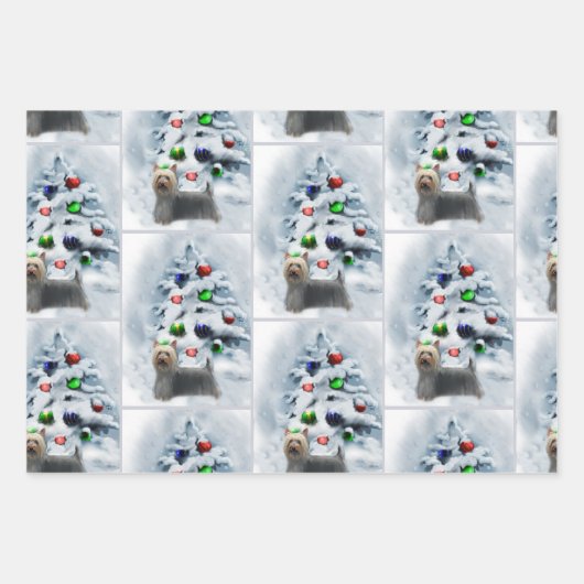 Silky Terrier Christmas Geschenkpapier Set (Vorderseite 2)