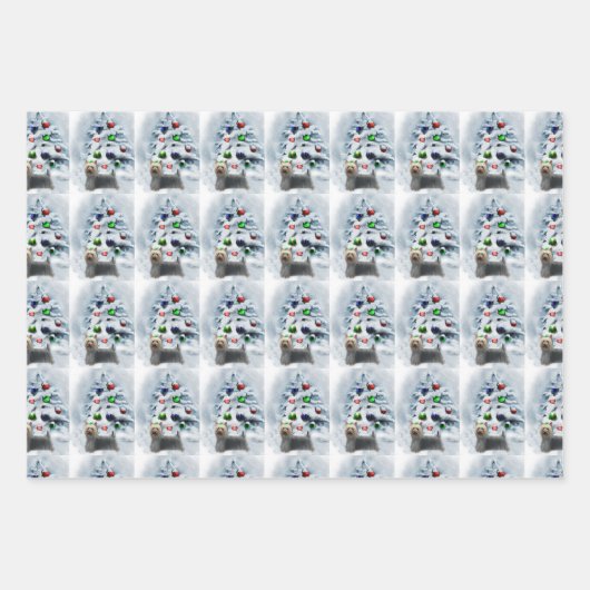 Silky Terrier Christmas Geschenkpapier Set (Vorderseite)