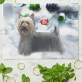 Silky Terrier Christmas Küchentuch (Gefaltet)
