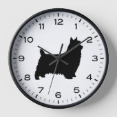 Silky Terrier Dog Rasse Silhouette Uhr (Vorderseite)