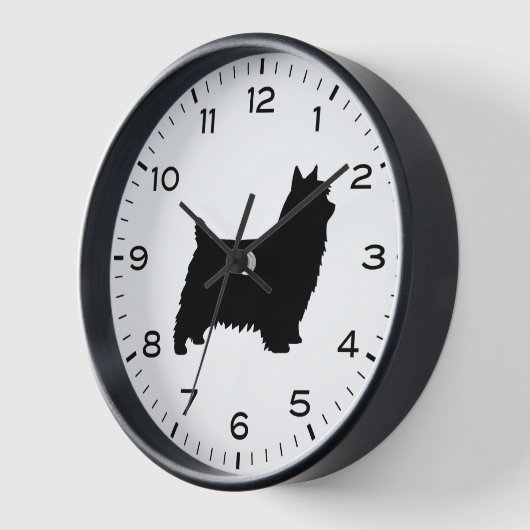 Silky Terrier Dog Rasse Silhouette Uhr (Winkel)
