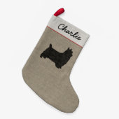 Silky Terrier Dog Silhouette Holiday Personalisier Kleiner Weihnachtsstrumpf (Vorderansicht (hängend))