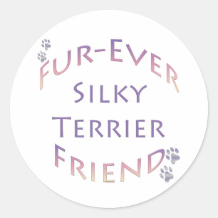 Silky Terrier Furever Friend Runder Aufkleber