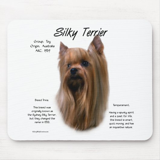 Silky Terrier History Design Mousepad (Vorne)