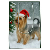 Silky Terrier Holiday Card Mittlere Geschenktüte (Rückseite)