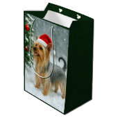 Silky Terrier Holiday Card Mittlere Geschenktüte (Rückseite Schrägansicht)