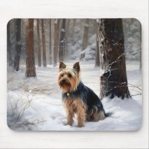 Silky Terrier Lass es schneien Weihnachten Mousepad