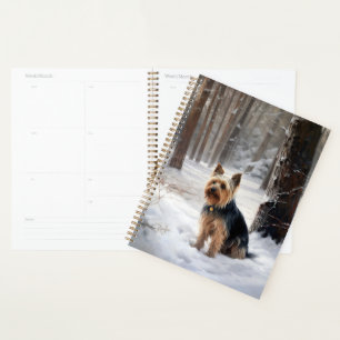 Silky Terrier Lass es schneien Weihnachten Planer