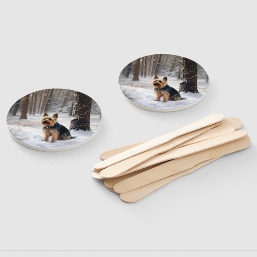 Silky Terrier lässt es Weihnachten schnee Fächer (Non-assembled)