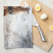 Silky Terrier lässt es Weihnachten schnee Geschirrtuch (Viertel Falte)