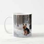 Silky Terrier lässt es Weihnachten schnee Kaffeetasse (Links)