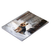 Silky Terrier lässt es Weihnachten schnee Notizblock (Linke Seite)