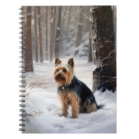 Silky Terrier lässt es Weihnachten schnee Notizblock (Vorderseite)