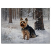 Silky Terrier lässt es Weihnachten schnee Schneidebrett (Vorderseite)