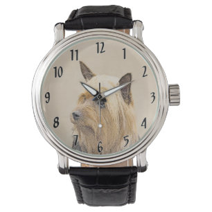 Silky Terrier Painting - Niedliche Original Dog Ar Armbanduhr