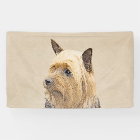 Silky Terrier Painting - Niedliche Original Dog Ar Banner (Horizontal)