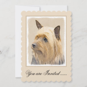 Silky Terrier Painting - Niedliche Original Dog Ar Einladung