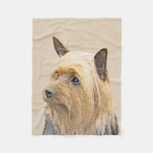 Silky Terrier Painting - Niedliche Original Dog Ar Fleecedecke