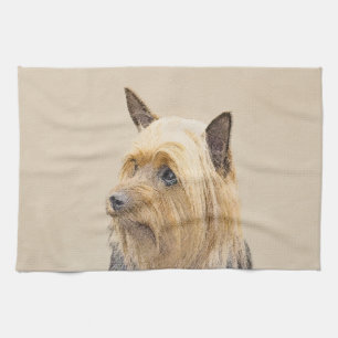 Silky Terrier Painting - Niedliche Original Dog Ar Geschirrtuch