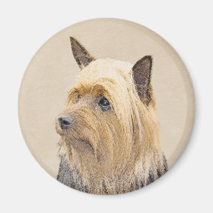 Silky Terrier Painting - Niedliche Original Dog Ar Magnet