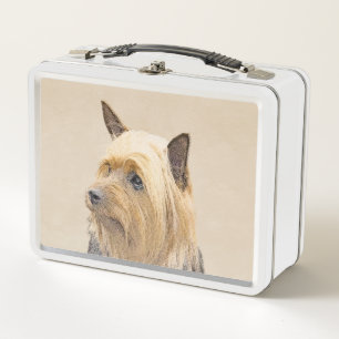 Silky Terrier Painting - Niedliche Original Dog Ar Metall Brotdose
