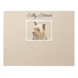 Silky Terrier Painting - Niedliche Original Dog Ar Notizblock