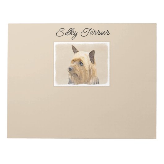 Silky Terrier Painting - Niedliche Original Dog Ar Notizblock (Vorderseite)