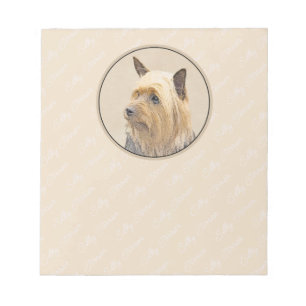 Silky Terrier Painting - Niedliche Original Dog Ar Notizblock