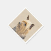 Silky Terrier Painting - Niedliche Original Dog Ar Serviette (Ecke)