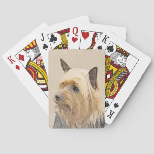 Silky Terrier Painting - Niedliche Original Dog Ar Spielkarten