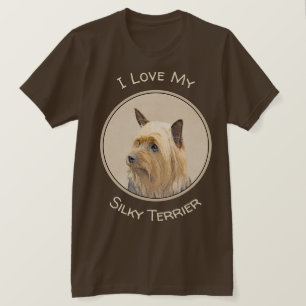 Silky Terrier Painting - Niedliche Original Dog Ar T-Shirt